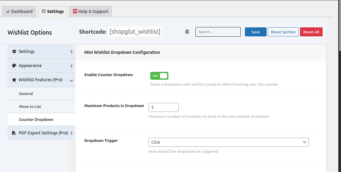 Counter Dropdown