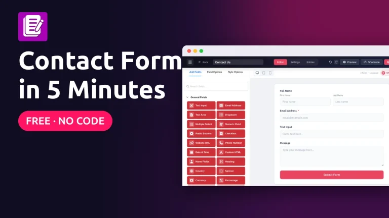 How to Create a Contact Form in WordPress (Free, No Code)